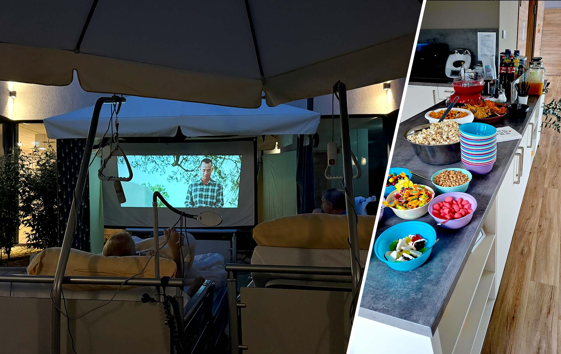 Sommernachts‑Kinoabend im Innenhof – ein Moment, der bleibt